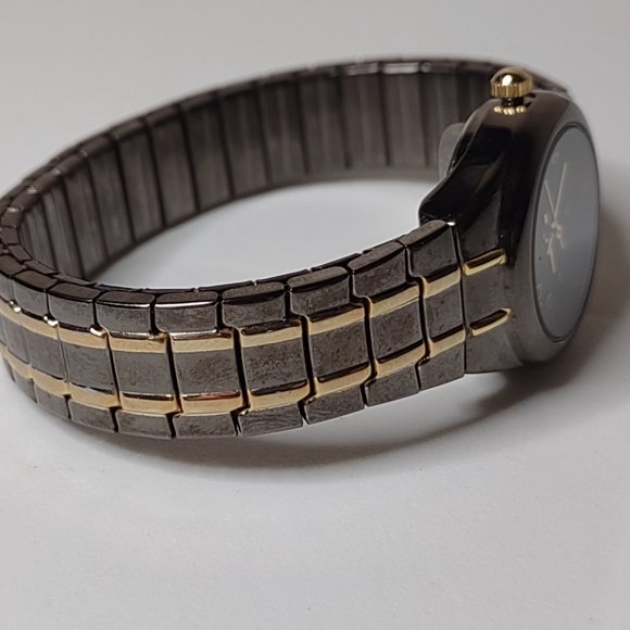 Dark Silver Tone Metal Stretch Watch - Picture 3 of 10